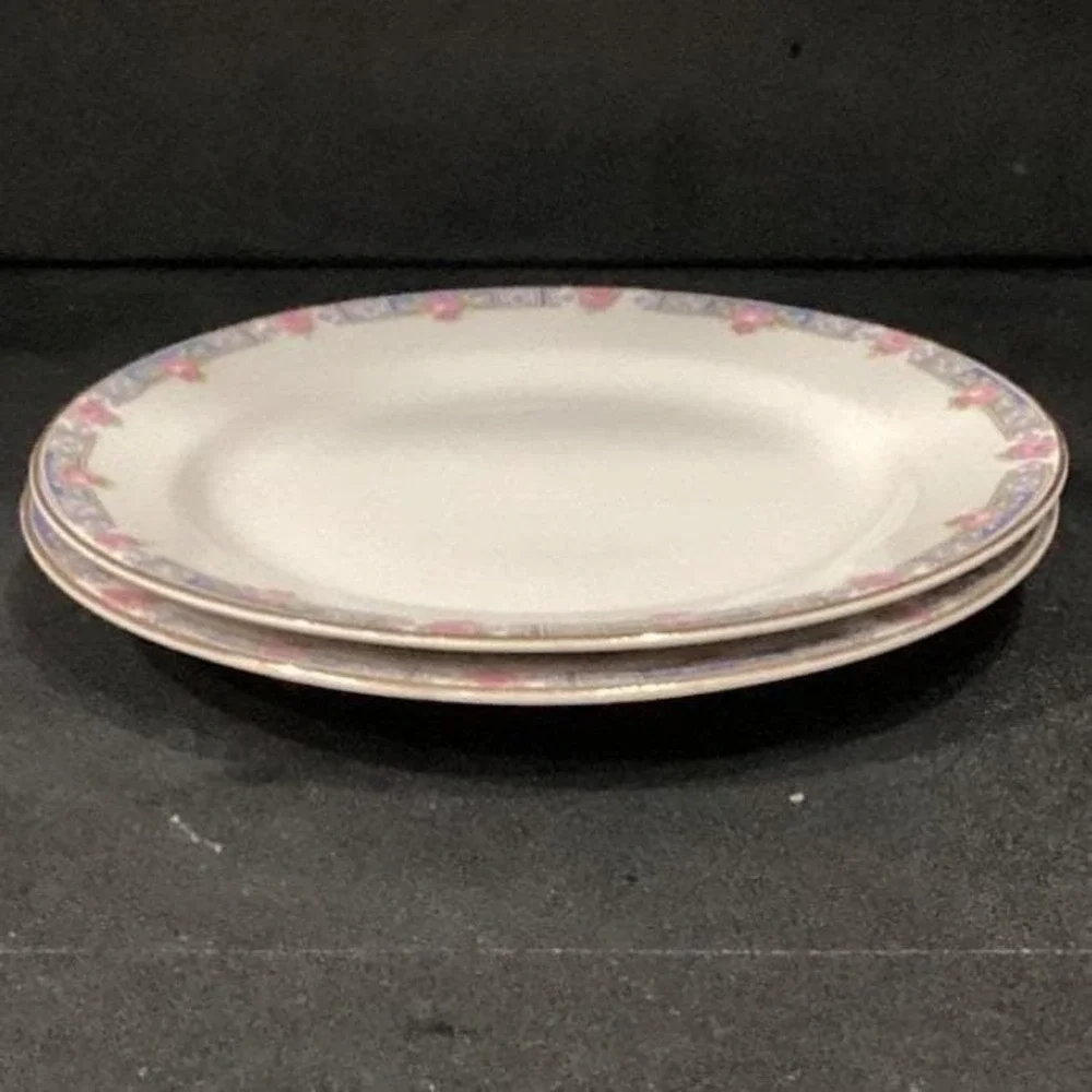 Carrollton H Salad Plates, Set of 2, Vintage Queen Anne Floral‎ Bone China